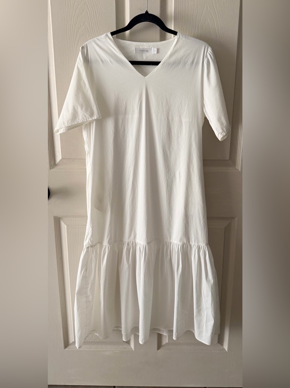 Anonyme Designers White lightweight Cotton Drop Waist Midi Maxi Dress Sz S US 4